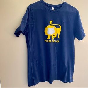 Blue Pedro the Lion shirt